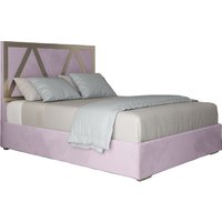 KDMD Belgrave Upholstered Soft Velvet Metal Designer Bed Frame in Pink | Size: Small Double