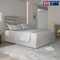 Cloudrest Upholstered Soft Velvet Metal Designer Bed Frame Super King