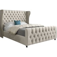 Dozer Straight Curved Top Upholstered Soft Velvet Designer Bed Frame Super King