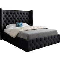 Dreamer Wide Winged Upholstered Soft Velvet Designer Bed Frame Single