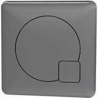 Balterley Square Dual Flush Push Button Brushed Pewter 70mm in Silver
