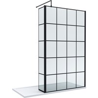 Balterley 8mm Glass Wetroom Screen & Return Black Framed & Tray 1700 x 800mm