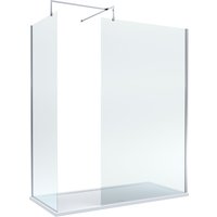 Balterley 8mm Glass Wetroom Screens Chrome Profile & Tray 1700 x 700mm in Silver