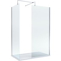 Balterley 8mm Glass Wetroom Screens Chrome Profile & Tray 1400 x 900mm in Silver