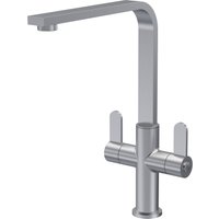 Balterley Chara Kitchen Sink Mono Mixer Tap - Brushed Nickel Dual Lever Handles in Metallics