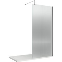 Balterley 8mm Wetroom Screen & Support Bar: 1000 x 1850, mm Chrome in Silver