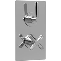 Balterley Twin Concealed Thermostatic Shower Valve Diverter 2 Outlets Chrome in Silver