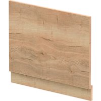 Balterley Edge/Power Straight End Bath Panel & Plinth, 700mm - Textured Woodgrain Autumn Oak in Brown