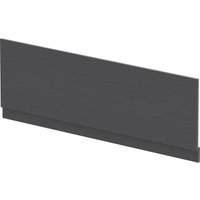 Balterley Edge/Power Straight Front Bath Panel & Plinth, 1700mm - Textured Woodgrain Graphite Grey