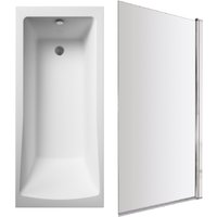 Balterley Square 1700x700 Bath Set - Leg Set & Chrome Screen in White