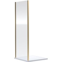 Balterley 6mm Toughened Safety Glass Side Panel - 1900 x 760mm - Brushed Brass in Metallics