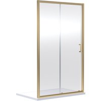Balterley 6mm Glass Sliding Shower Door 1900 x 1200mm Brushed Brass in Metallics