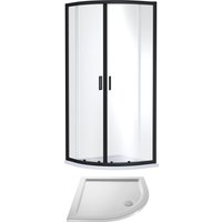 Balterley Ruwa Quadrant Shower Suite & 6mm Glass 900x900mm Tray Enclosure Black
