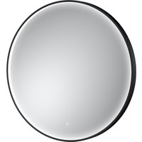 Balterley Round Inset Framed LED Mirror with Demister Pad, 800mm - Black