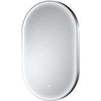 Balterley Oval Inset Framed LED Mirror with Demister Pad, 800x500mm - Chrome in Silver