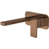 Balterley Square Wall Mounted 2 Tap Hole Basin Mixer Tap - Brushed Bronze in Brown
