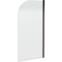 Balterley 6mm Toughened Glass Round Bath Screen, 1430x790x55mm - Brushed Pewter in Silver