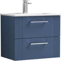 Balterley Wall Hung 2 Drawers Vanity Unit - Minimalist Basin 600mm, Satin Blue