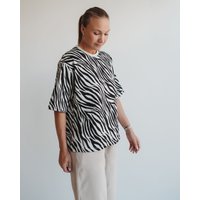 Elsie Zebra Streak Print Oversized T Shirt