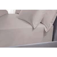 The Linen Consultancy 'TLC 5 Star Hotel Concept' 500TC Cotton Sateen Fitted Sheet in Silver | Size: King Fitted