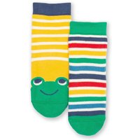 Kite Boy's Frog Face Grippy Socks Yellow | Size: 0-6 m