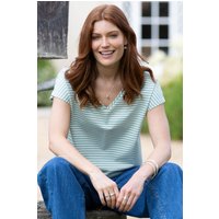 Coombe Jersey T Shirt Soft Aloe Stripe