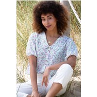 Crendell Dolly Collar Muslin Blouse Bloom