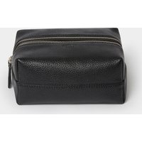 Double Zip Small Leather Washbag