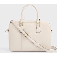 OSPREY LONDON Women's The Adaline Leather Laptop Bag in Off-White