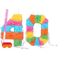 Fax Potato 40th Birthday Pinata Set with Stick & Blindfold - Pink Stick