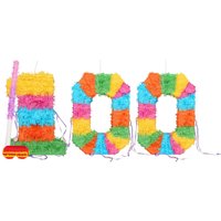 Fax Potato 100th Birthday Pinata Set with Stick & Blindfold - Pink Stick