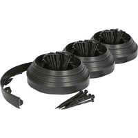 Harbour Housewares 30m Flexible Plastic Lawn Edging Path Grass Border with Plastic Pegs in Black