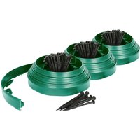 Harbour Housewares 30m Flexible Plastic Lawn Edging Path Grass Border with Plastic Pegs in Green