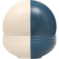 Nicola Spring Colour Block Stoneware Pasta Bowls - 20.5cm - Pack of 4 in Blue