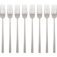 Argon Tableware Stainless Steel Dinner Forks - 19.5cm - Pack of 8 in Silver