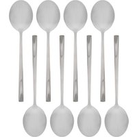 Argon Tableware Stainless Steel Dessert Spoons - 20cm - Pack of 8 in Silver