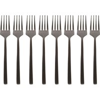 Argon Tableware Stainless Steel Cake Forks - 15cm - Pack of 8 in Black