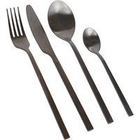 Argon Tableware 48pc Stainless Steel Cutlery Set in Black