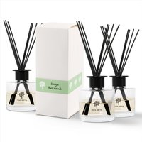 Nicola Spring 200ml Sage Retreat Reed Diffusers - Pack of 3 - Herbal Spa Jars in Clear