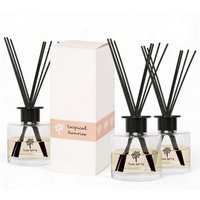 Nicola Spring 200ml Tropical Sunrise Reed Diffusers - Pack of 3 - Fruity Scent in Clear