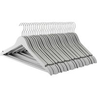 Harbour Housewares 30x Strong Wooden Coat Hangers with 360 Degree Rotatory Hook in Grey | Size: 30 Pack