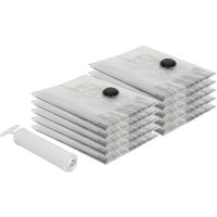 Harbour Housewares Vacuum Storage Bags with Hand Pump - Large (60 x 80cm) - Grey - Pack of 10
