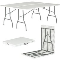Harbour Housewares Folding Camping Picnic Tables - 180cm (6ft) - Pack of 2 in White