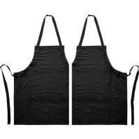 Nicola Spring Cotton Kitchen Bib Aprons - One Size - Pack of 2 in Black