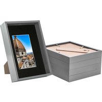 Nicola Spring 3D Deep Box Frames with A5 Mount - A4 (8" x 12") - Black - Pack of 5 in Grey