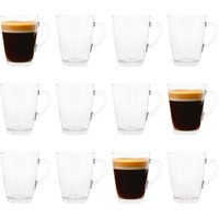 LAV Vega Glass Coffee Cups - 350ml - Pack of 12 in Clear
