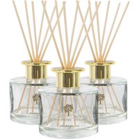 Nicola Spring 200ml Lemongrass Reed Diffusers - Pack of 3 - Fruity Scent in Clear