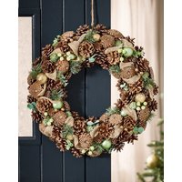 Dibor Giant Foliage Xmas Decor Wreath Front Door Christmas Wreath 50cm