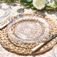 Dibor Set of 8 Bella Perle Dinner Plates Serving Dishes Dia 26cm in Clear | Size: 8 Pack