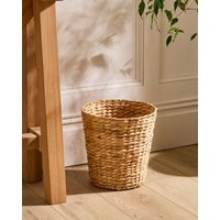 Dibor Traditional Style Wicker Paper Waste Basket Office Waste Basket H28 x Dia. 28cm in Natural